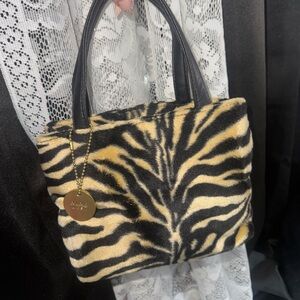 Nine West Black and Tan Animal Print Bag